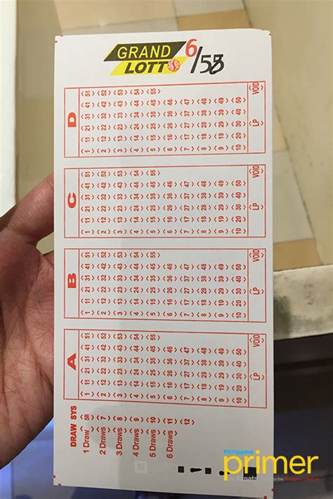6/58 lotto card sample